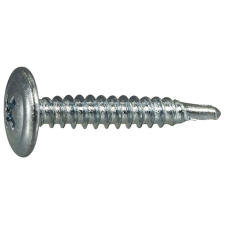 Midwest Fastener Self-Drilling Screw, #8 x 1 in, Zinc Plated Steel Truss Head Phillips Drive, 100 PK 51722